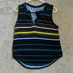 Loft Striped Front Tie Shirt